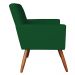 Kit 2 Poltronas Nina Suede Verde Pés Palito Castanho - Pallazio