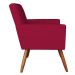 Kit 2 Poltronas Nina Suede Vermelho Pés Palito Castanho - Pallazio
