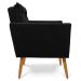 Kit 2 Poltronas Olivia Suede Preto Pés Palito Castanho - Pallazio