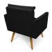 Kit 2 Poltronas Olivia Suede Preto Pés Palito Castanho - Pallazio