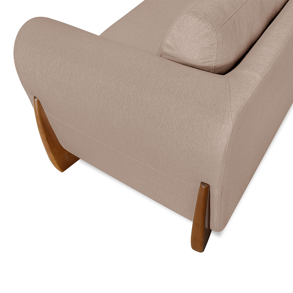 Kit 2 Poltronas Para Sala de Estar Lottus Linho Areia Pés Castanho - Pallazio