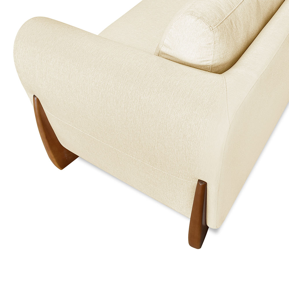 Kit 2 Poltronas Para Sala de Estar Lottus Linho Bege Pés Castanho - Pallazio
