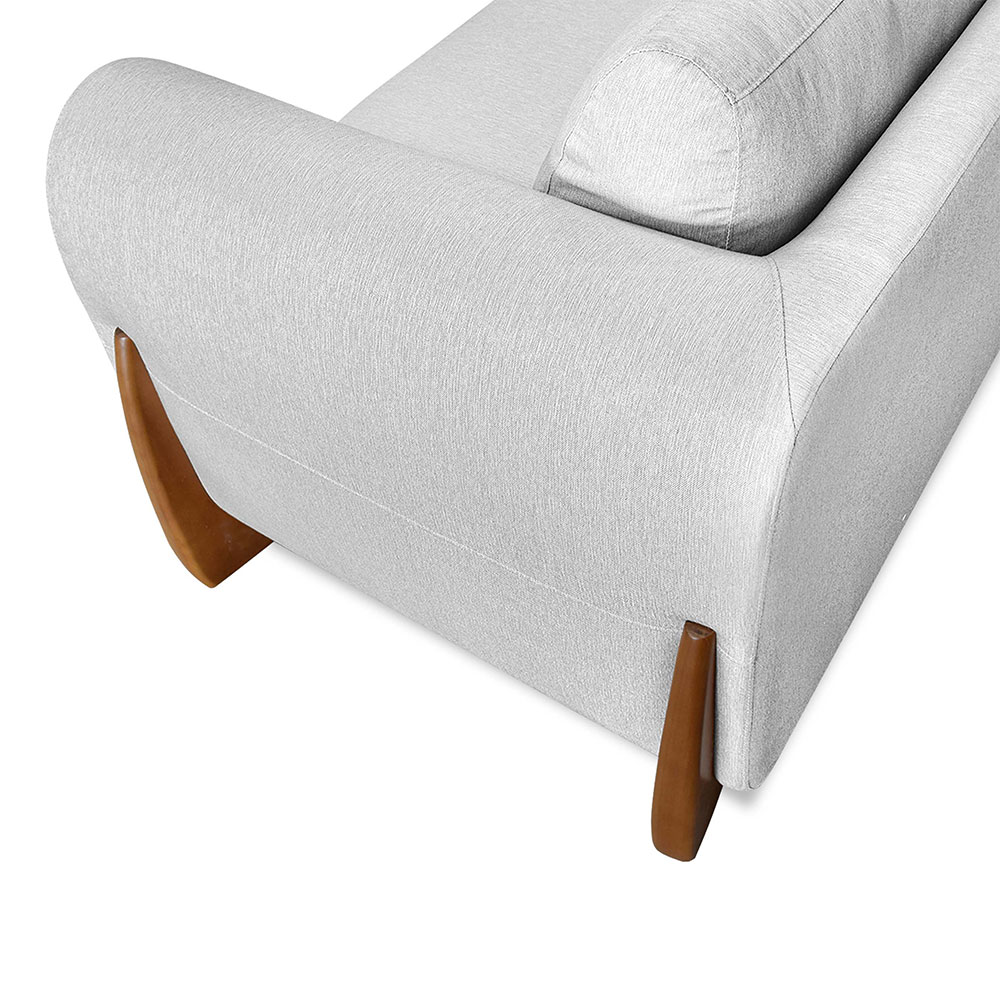 Kit 2 Poltronas Para Sala de Estar Lottus Linho Cinza Pés Castanho - Pallazio
