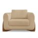 Kit 2 Poltronas Para Sala de Estar Lottus Linho Dourado Pés Castanho - Pallazio