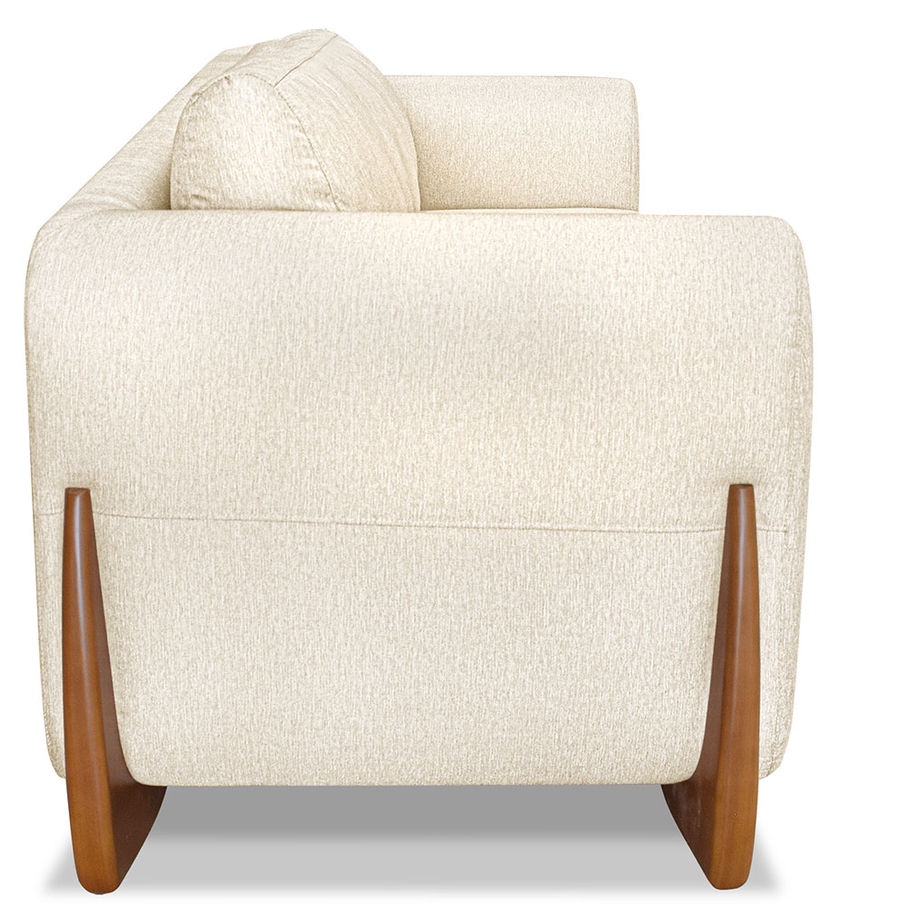 Kit 2 Poltronas Para Sala de Estar Lottus Linho Natural Pés Castanho - Pallazio
