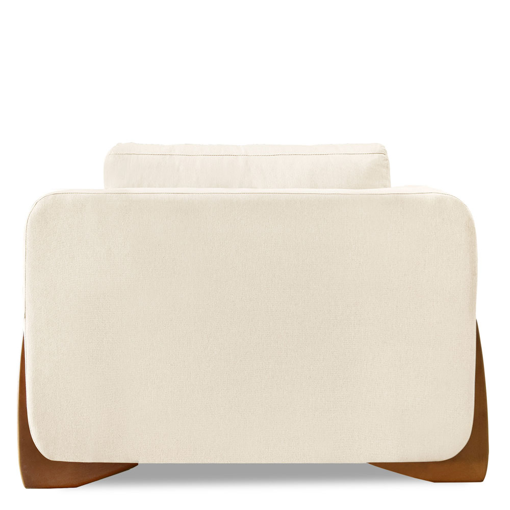 Kit 2 Poltronas Para Sala de Estar Lottus Linho Natural Pés Castanho - Pallazio