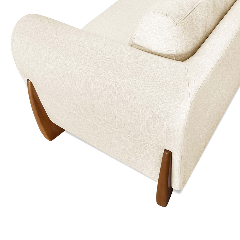 Kit 2 Poltronas Para Sala de Estar Lottus Linho Natural Pés Castanho - Pallazio