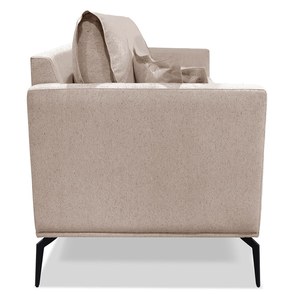 Kit 2 Poltronas Para Sala de Estar Sirius Linho Areia Pés Metálicos - Pallazio