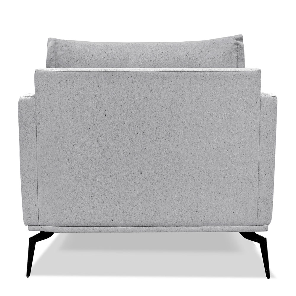 Kit 2 Poltronas Para Sala de Estar Sirius Linho Cinza Pés Metálicos - Pallazio