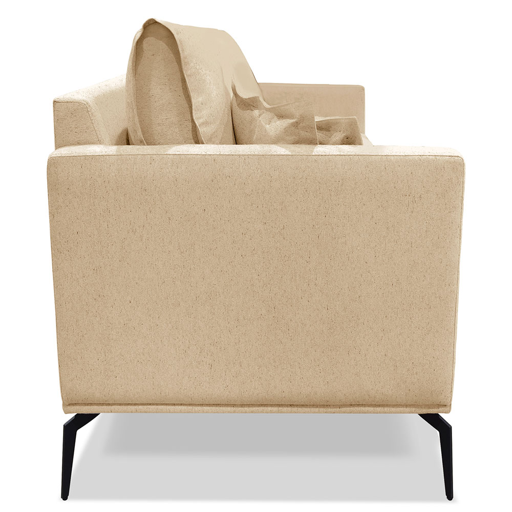 Kit 2 Poltronas Para Sala de Estar Sirius Linho Dourado Pés Metálicos - Pallazio