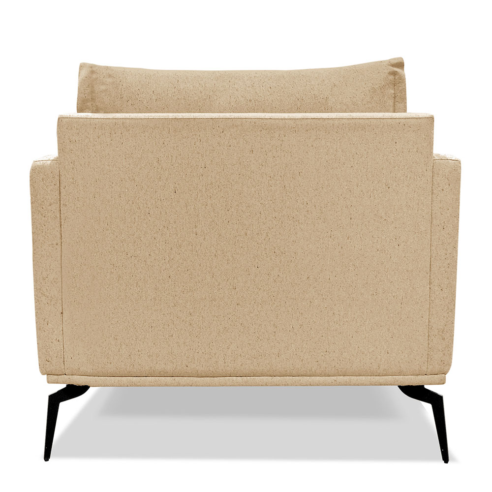 Kit 2 Poltronas Para Sala de Estar Sirius Linho Dourado Pés Metálicos - Pallazio