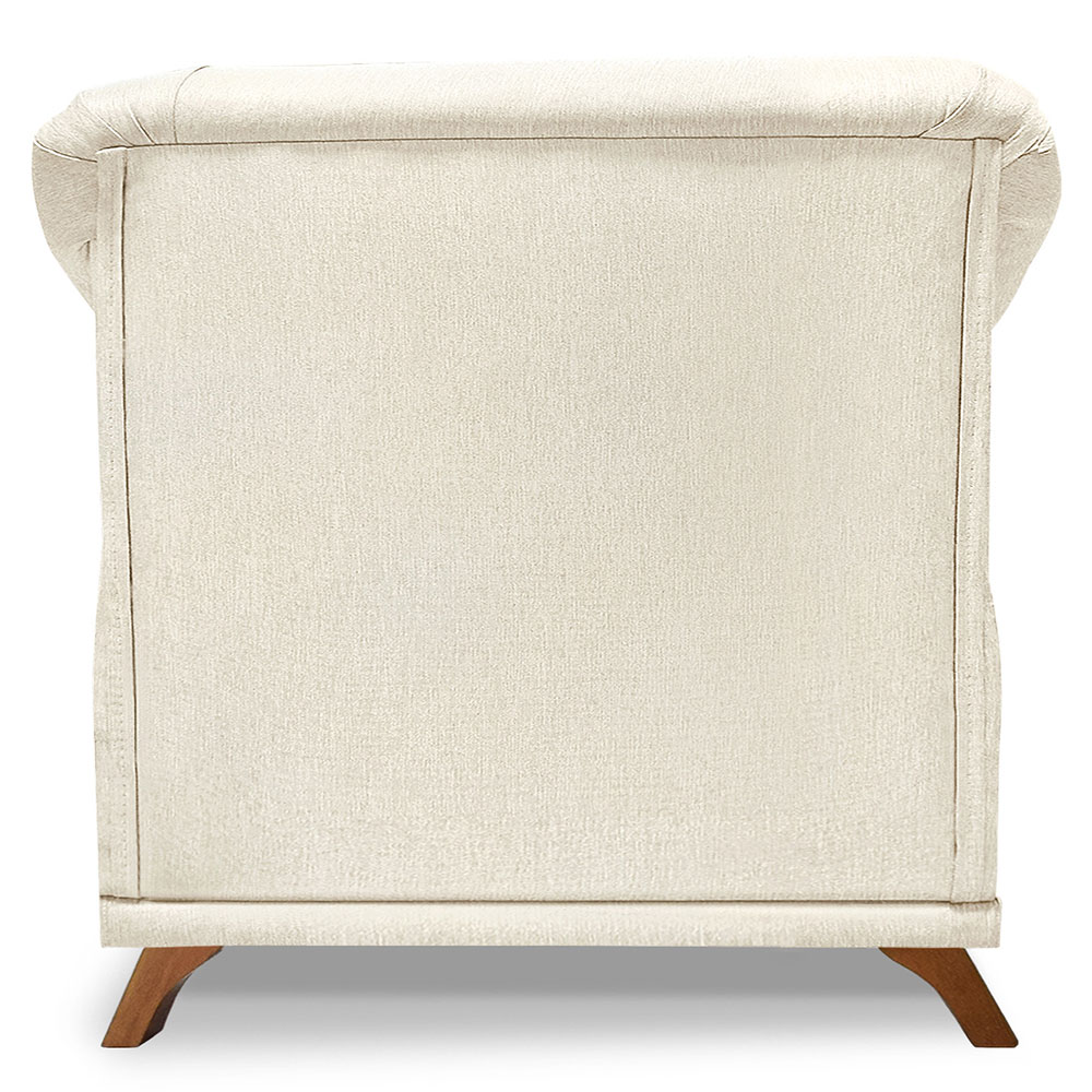Kit 2 Poltronas Para Sala de Estar Vênus Linho Natural Pés Castanho - Pallazio