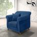 Kit 2 Poltronas Para Sala de Estar Vênus Suede Azul Marinho Pés Castanho - Pallazio