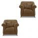 Kit 2 Poltronas Para Sala de Estar Vênus Suede Caramelo Pés Castanho - Pallazio