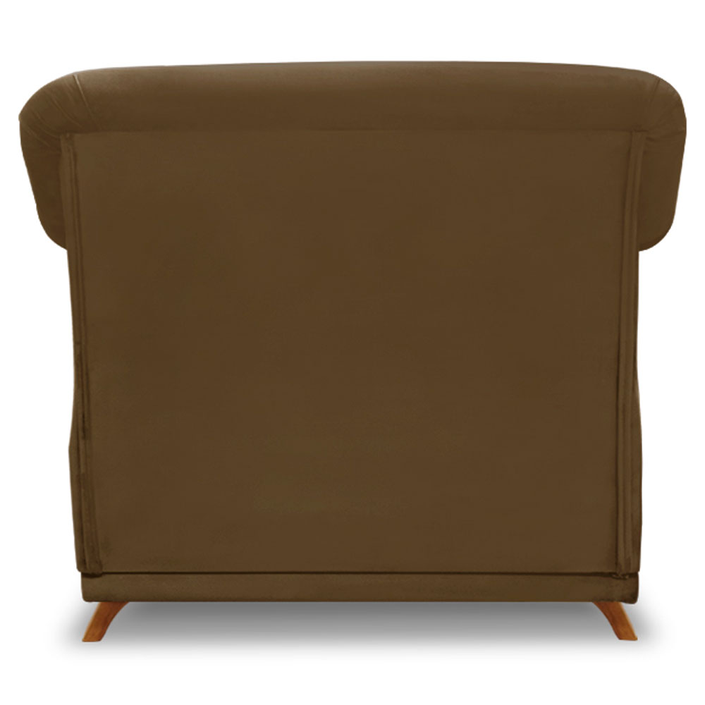 Kit 2 Poltronas Para Sala de Estar Vênus Suede Caramelo Pés Castanho - Pallazio