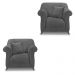 Kit 2 Poltronas Para Sala de Estar Vênus Suede Cinza Pés Castanho - Pallazio