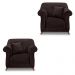 Kit 2 Poltronas Para Sala de Estar Vênus Suede Marrom Café Pés Castanho - Pallazio