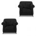 Kit 2 Poltronas Para Sala de Estar Vênus Suede Preto Pés Castanho - Pallazio