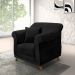 Kit 2 Poltronas Para Sala de Estar Vênus Suede Preto Pés Castanho - Pallazio