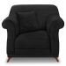 Kit 2 Poltronas Para Sala de Estar Vênus Suede Preto Pés Castanho - Pallazio