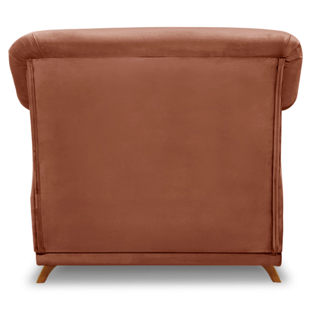 Kit 2 Poltronas Para Sala de Estar Vênus Veludo Cobre Pés Castanho - Pallazio