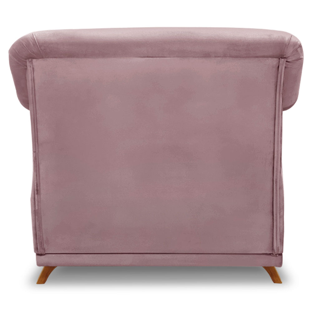 Kit 2 Poltronas Para Sala de Estar Vênus Veludo Lilás Pés Castanho - Pallazio