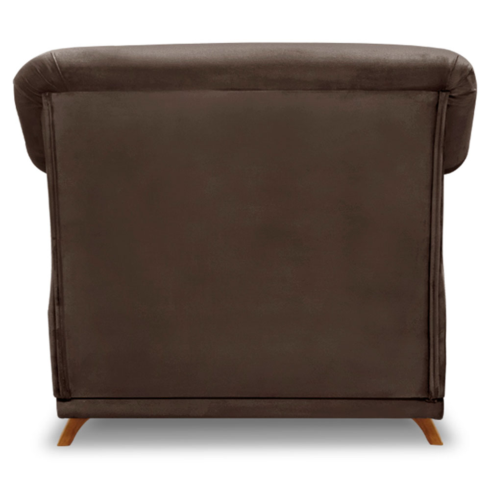Kit 2 Poltronas Para Sala de Estar Vênus Veludo Marrom Pés Castanho - Pallazio