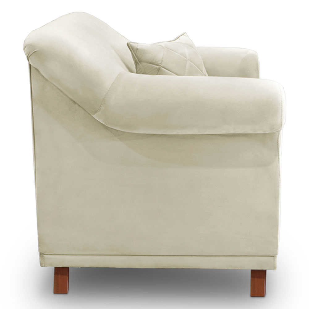 Kit 2 Poltronas Para Sala de Estar Vênus Veludo Pés Castanho - Pallazio