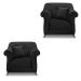 Kit 2 Poltronas Para Sala de Estar Vênus Veludo Preto Pés Castanho - Pallazio
