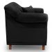 Kit 2 Poltronas Para Sala de Estar Vênus Veludo Preto Pés Castanho - Pallazio