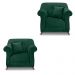 Kit 2 Poltronas Para Sala de Estar Vênus Veludo Verde Floresta Pés Castanho - Pallazio