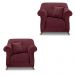 Kit 2 Poltronas Para Sala de Estar Vênus Veludo Vinho Pés Castanho - Pallazio