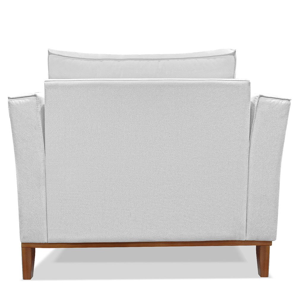 Kit 2 Poltronas Para Sala de Estar Vega Linho Cinza Pés Castanho - Pallazio