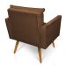 Kit 2 Poltronas e Namoradeira 2 Lugares Olivia Suede Marrom Pés Palito Castanho - Pallazio