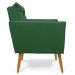 Kit 2 Poltronas e Namoradeira 2 Lugares Olivia Suede Verde Pés Palito Castanho - Pallazio