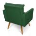 Kit 2 Poltronas e Namoradeira 2 Lugares Olivia Suede Verde Pés Palito Castanho - Pallazio