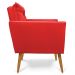 Kit 2 Poltronas e Namoradeira 2 Lugares Olivia Suede Vermelho Pés Palito Castanho - Pallazio