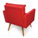 Kit 2 Poltronas e Namoradeira 2 Lugares Olivia Suede Vermelho Pés Palito Castanho - Pallazio