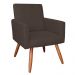 Kit 2 Poltronas e Namoradeira Nina Suede Marrom Pés Palito Castanho - Pallazio