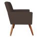 Kit 2 Poltronas e Namoradeira Nina Suede Marrom Pés Palito Castanho - Pallazio