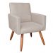 Kit 2 Poltronas e Namoradeira Nina Suede Pés Palito Castanho - Pallazio