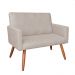 Kit 2 Poltronas e Namoradeira Nina Suede Pés Palito Castanho - Pallazio