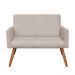 Kit 2 Poltronas e Namoradeira Nina Suede Pés Palito Castanho - Pallazio