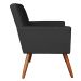 Kit 2 Poltronas e Namoradeira Nina Suede Preto Pés Palito Castanho - Pallazio