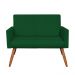 Kit 2 Poltronas e Namoradeira Nina Veludo Verde Pés Palito Castanho - Pallazio