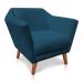 Kit 2 Poltronas e Namoradeira Pérsia Suede Azul Marinho Pés Chanfrado Castanho - Pallazio
