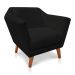 Kit 2 Poltronas e Namoradeira Pérsia Suede Preto Pés Chanfrado Castanho - Pallazio