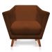 Kit 2 Poltronas e Namoradeira Pérsia Suede Terracota Pés Chanfrado Castanho - Pallazio