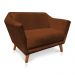 Kit 2 Poltronas e Namoradeira Pérsia Suede Terracota Pés Chanfrado Castanho - Pallazio