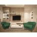 Kit 2 Poltronas e Namoradeira Pérsia Suede Verde Pés Chanfrado Castanho - Pallazio